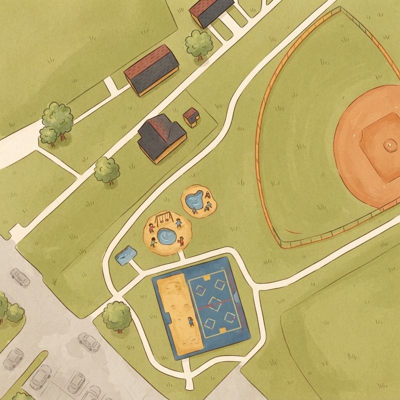 Illustrated map of Mulberry Park