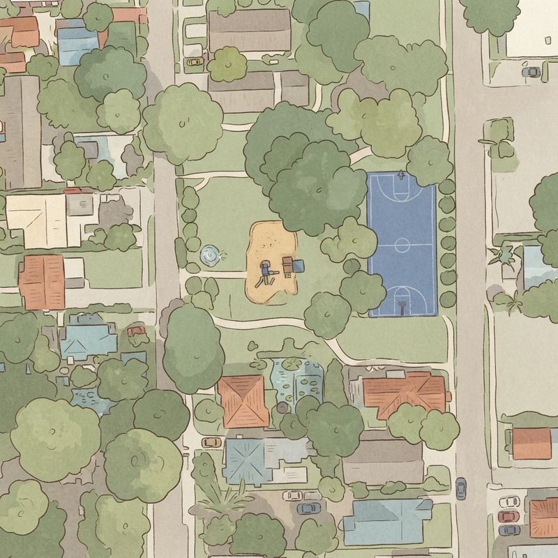 Illustrated map of Mullikin Park