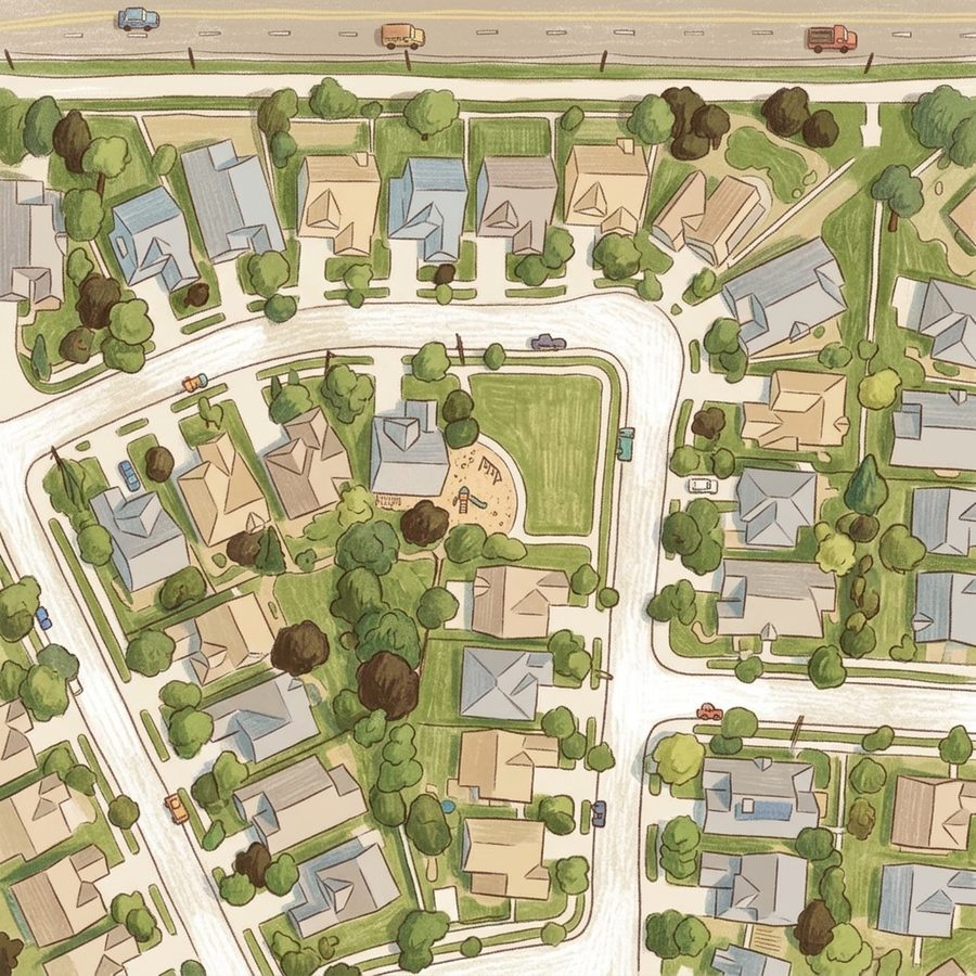 Illustrated map of Murphy Creek Tot Lot (Duquesne Cir)
