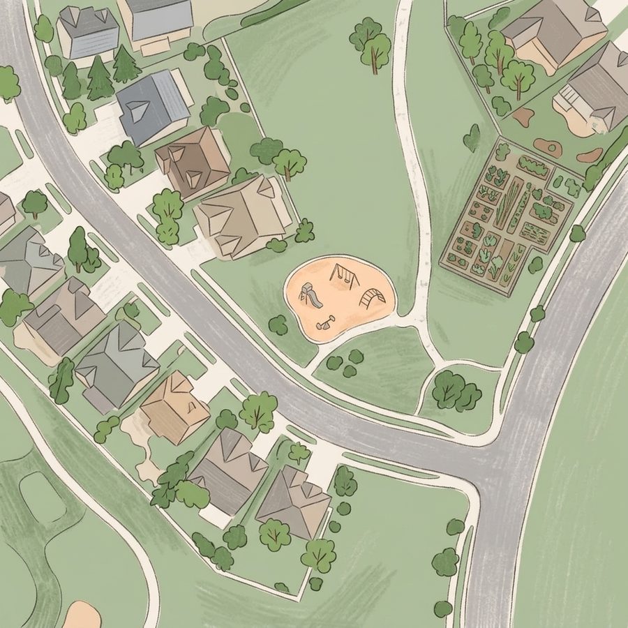 Illustrated map of Murphy Creek Tot Lot (Grand Baker & Flatrock Trail)
