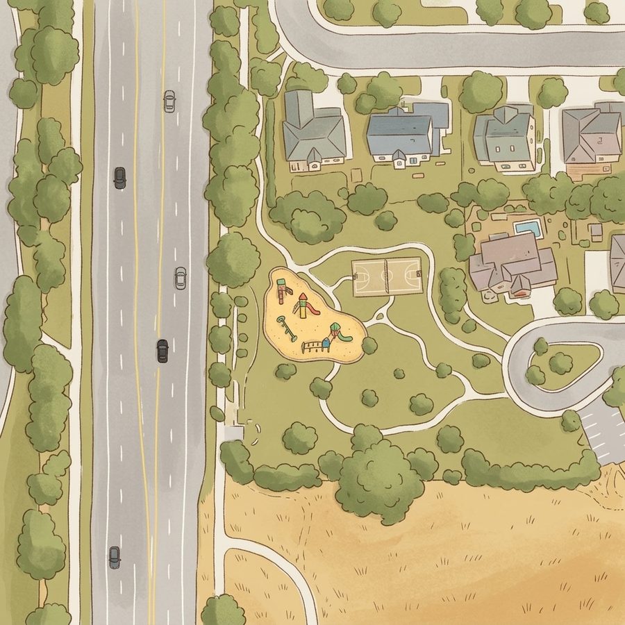 Illustrated map of Mushroom Children's Park