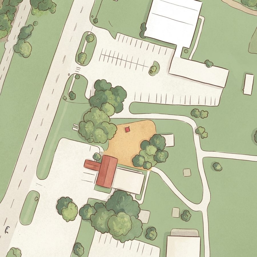 Illustrated map of Mustang Park