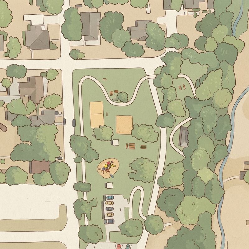 Illustrated map of Mutz Memorial Park