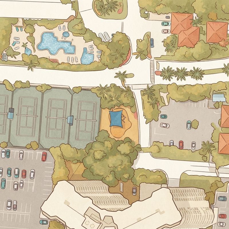 Illustrated map of Mystic Pointe Playground