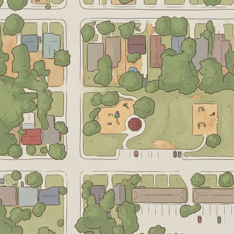 Illustrated map of Nance-James Park