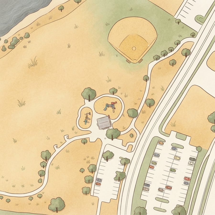 Illustrated map of Nani Falcone Skate Park