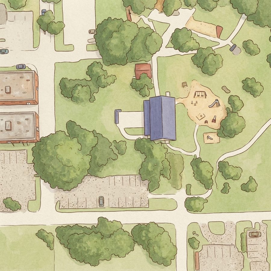 Illustrated map of National Oak Park