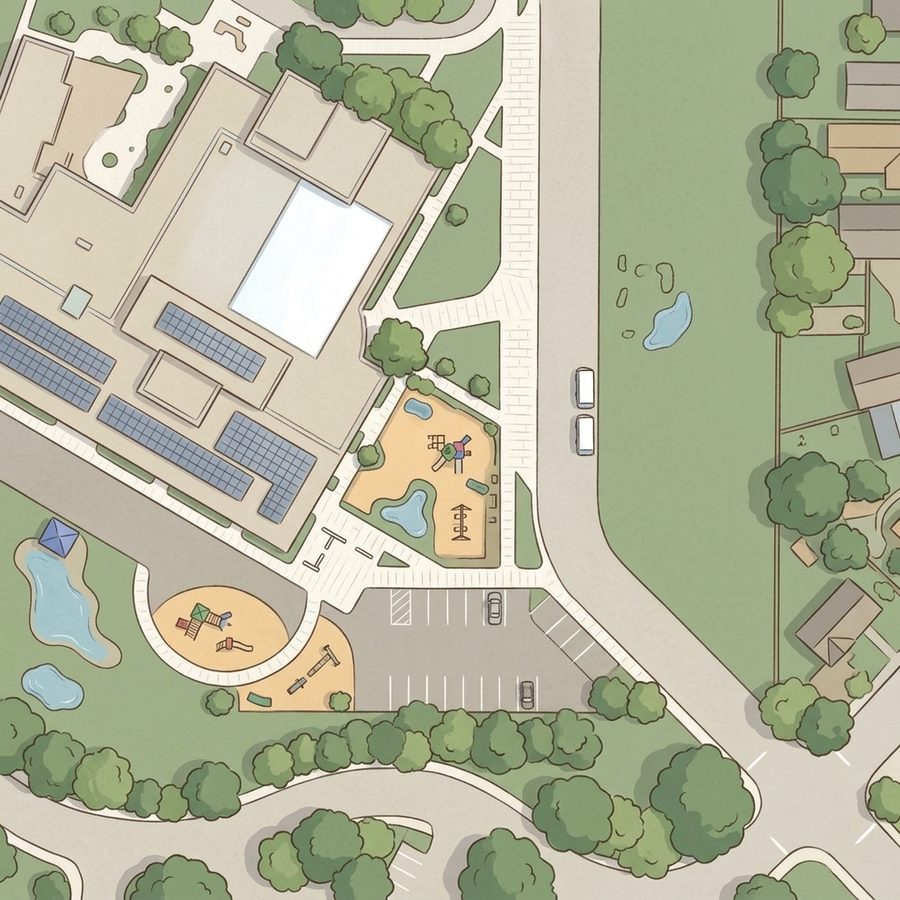 Illustrated map of Nature Kids Discovery Zone