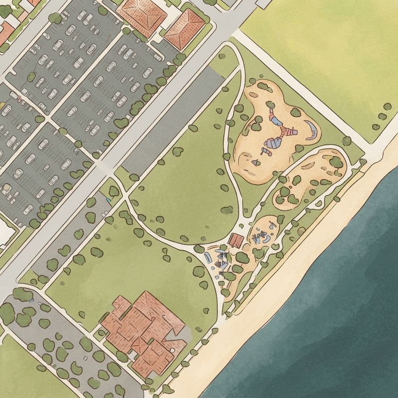 Illustrated map of Naval Training Center Park