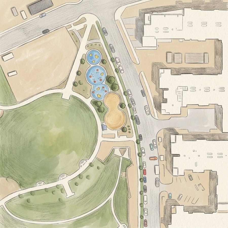 Illustrated map of Neighborhood Park Playground