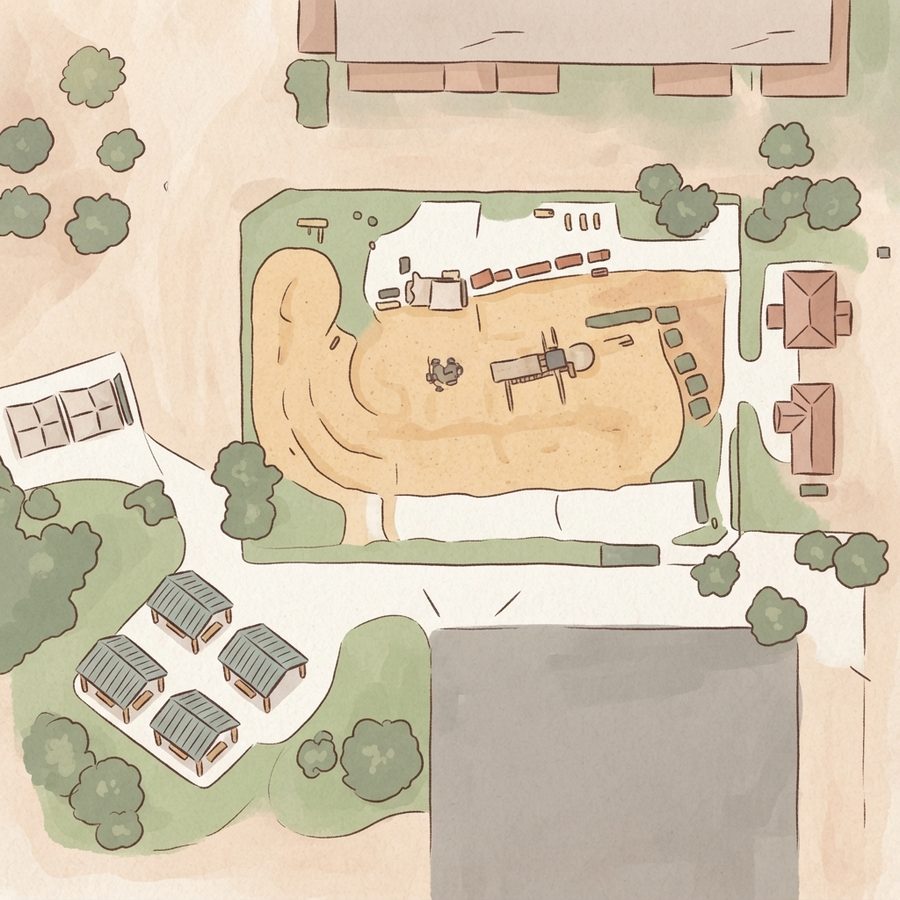 Illustrated map of Nellis Meadows Park