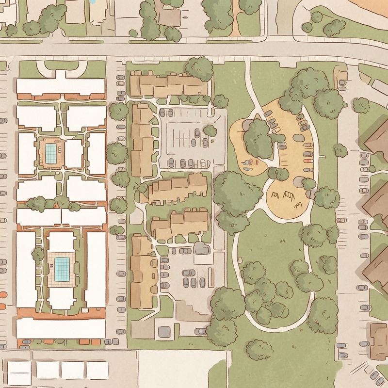 Illustrated map of Nestor Park