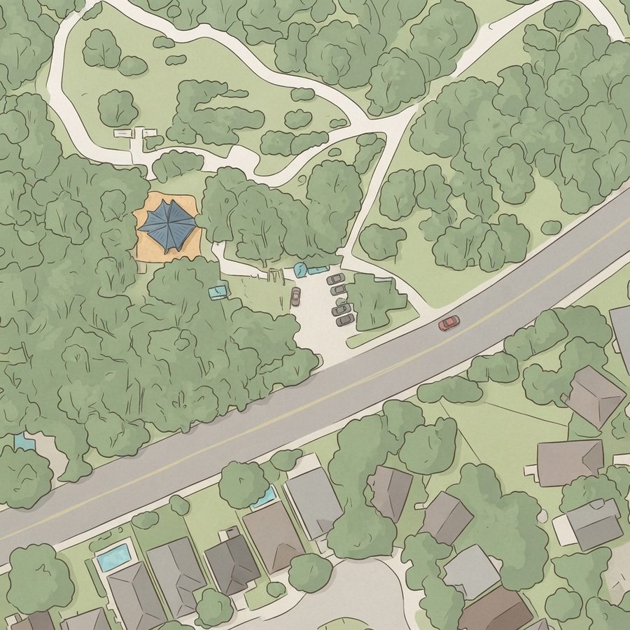 Illustrated map of New Territories Park
