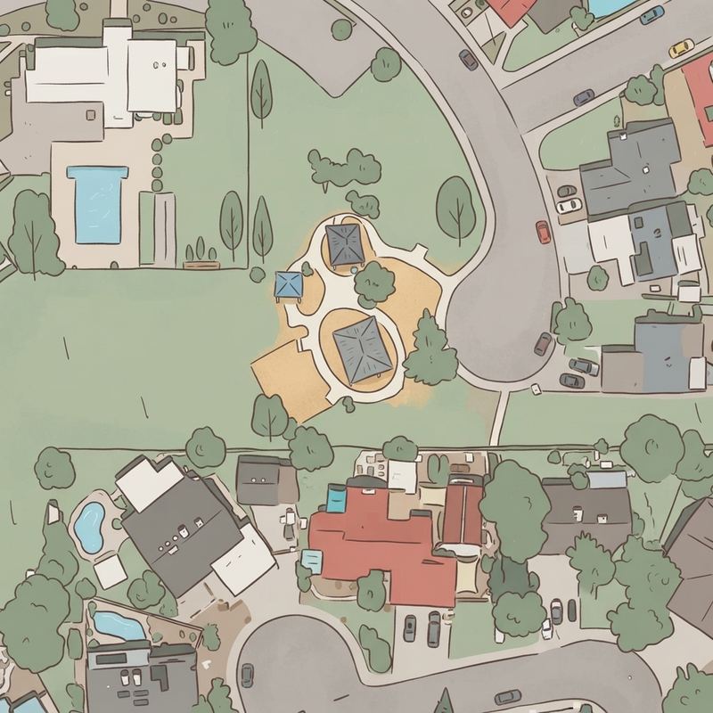 Illustrated map of New World Park