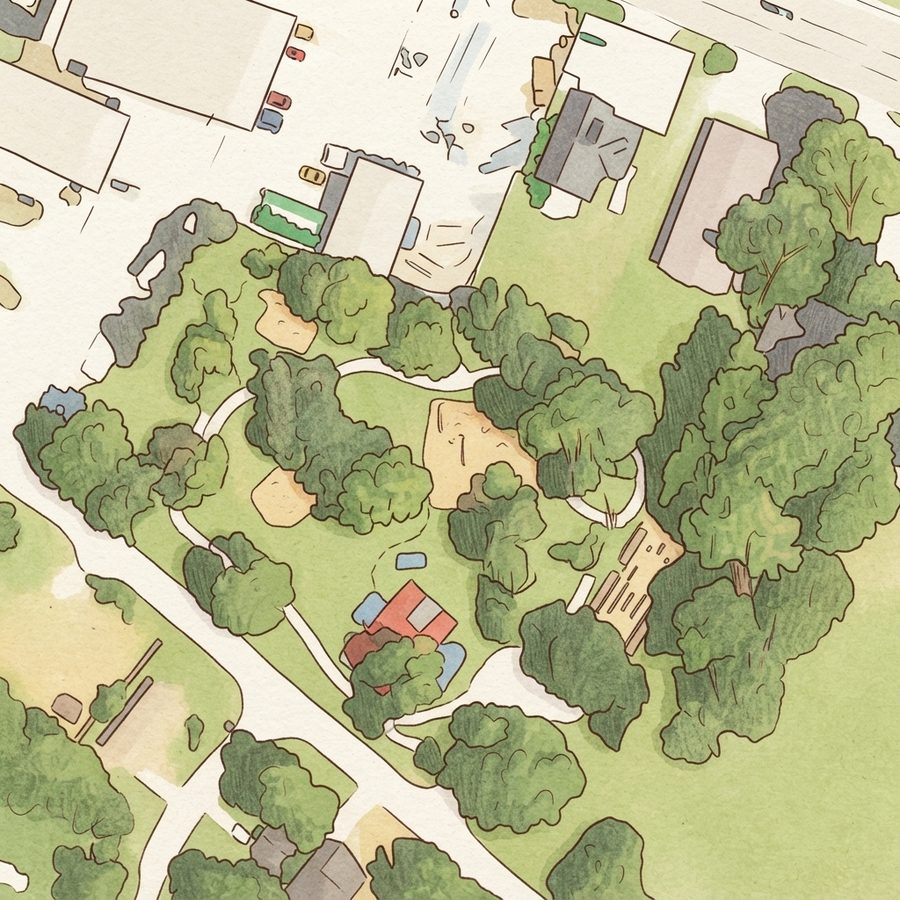 Illustrated map of Newman Park