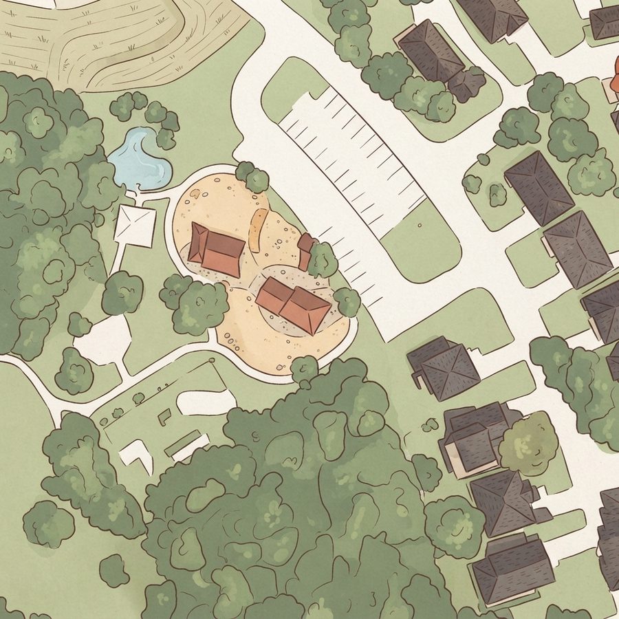 Illustrated map of Newport MUD Parks and Nature Trails