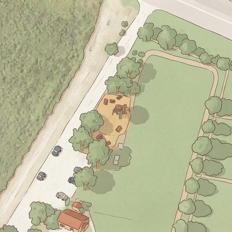Illustrated map of Niemietz Park playground