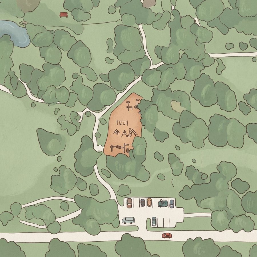 Illustrated map of Nob Hill Park