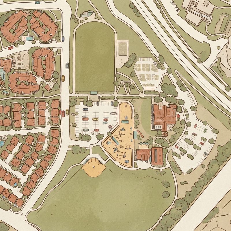 Illustrated map of Nobel Athletic Area