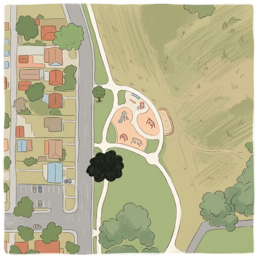 Illustrated map of Nome Park Playground
