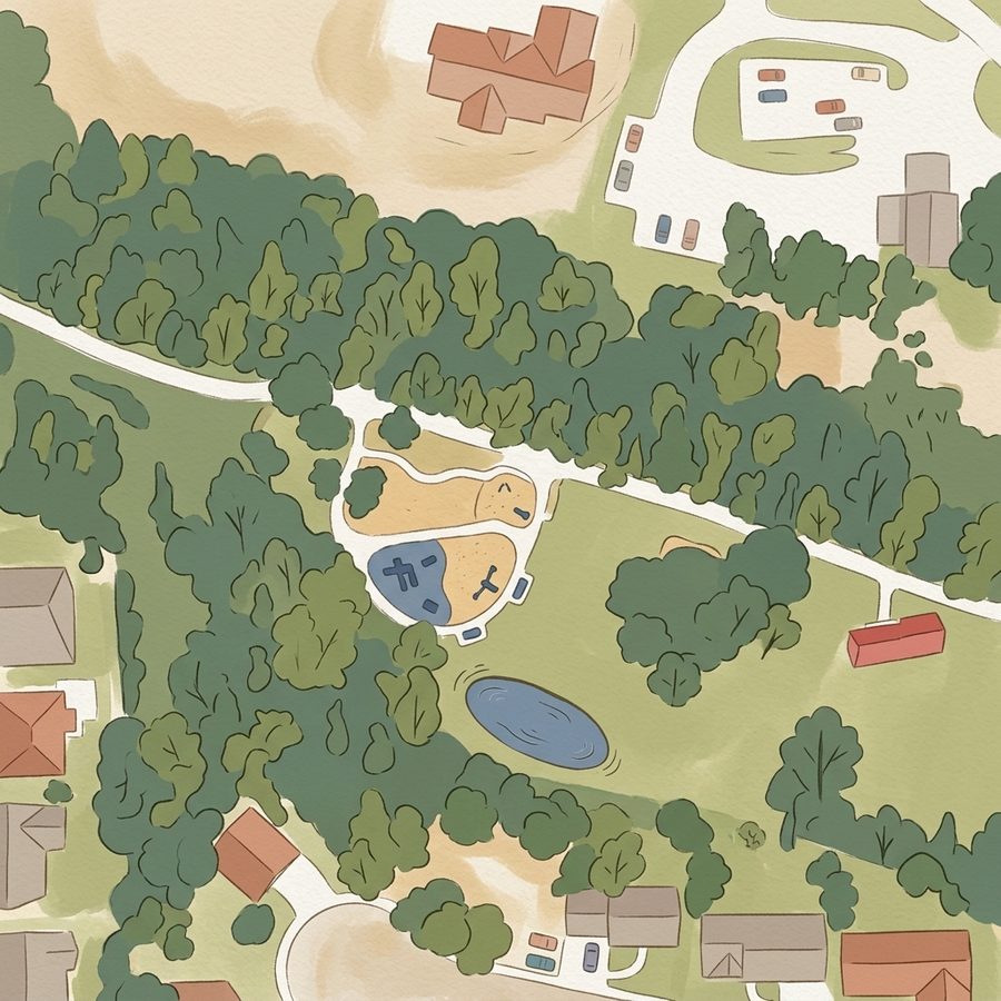 Illustrated map of Norman D Memorial Park