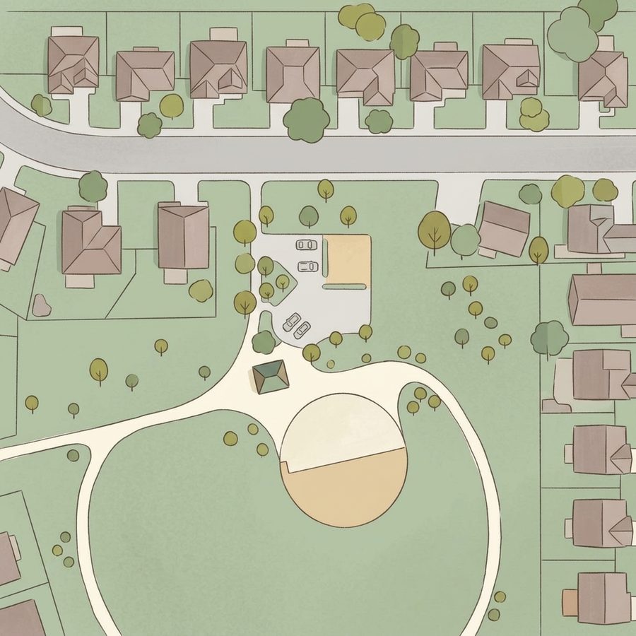 Illustrated map of North Creek Farms Park