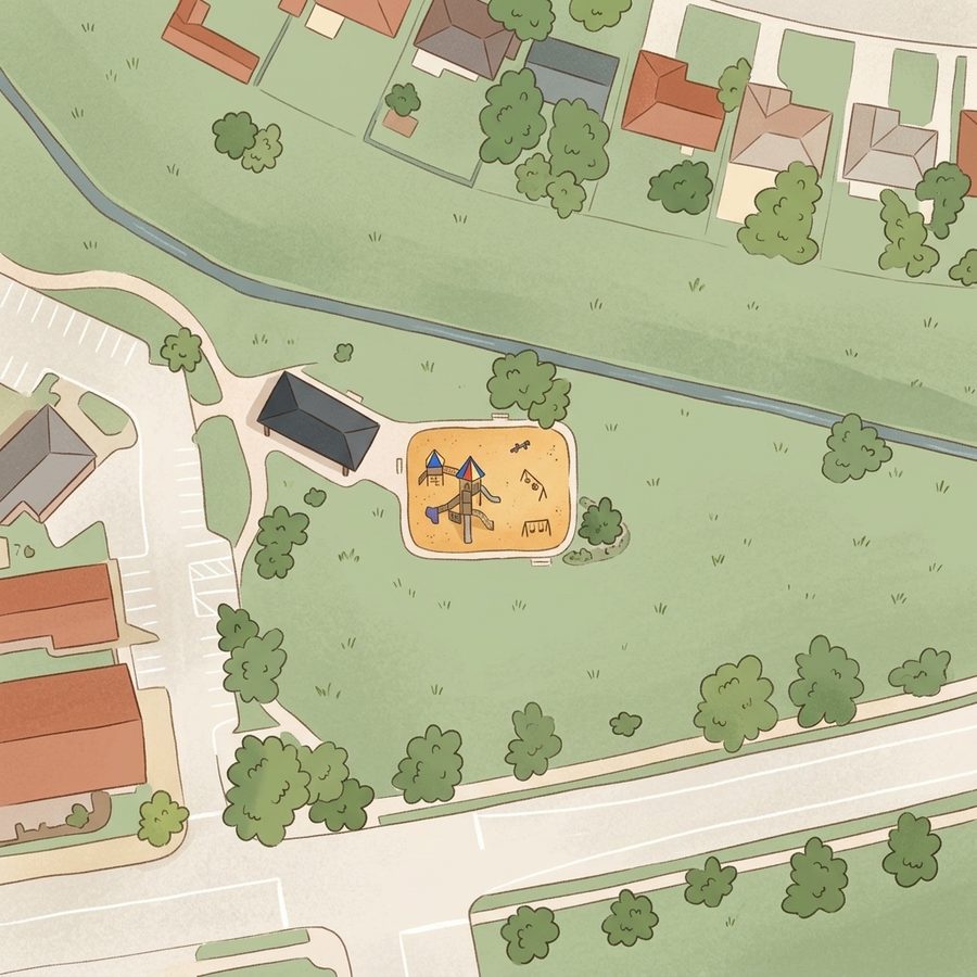 Illustrated map of North Midway Park