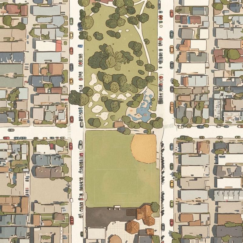 Illustrated map of North Park Community Park