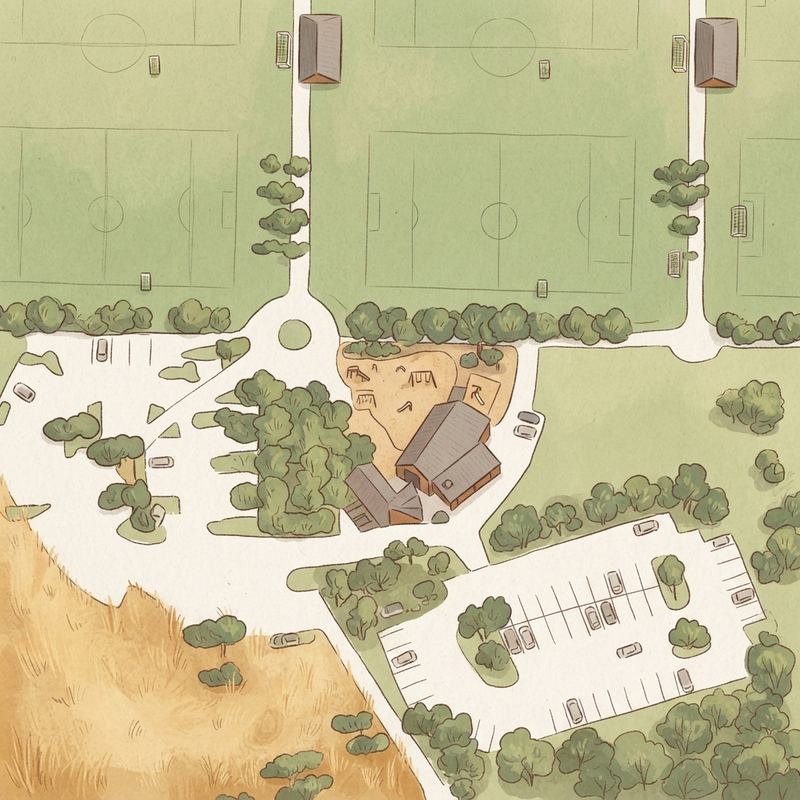 Illustrated map of North Park Flag Football