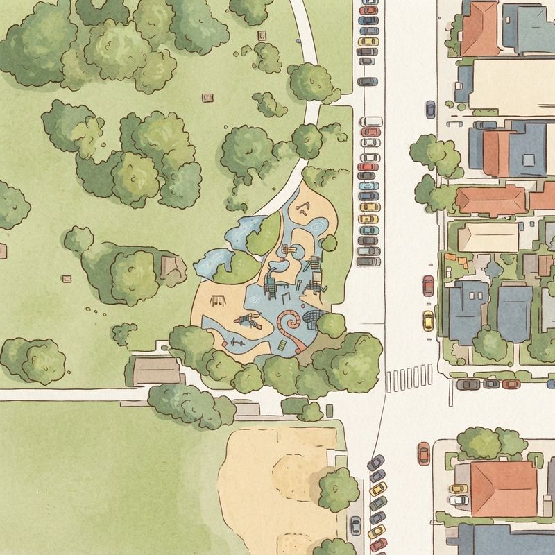 Illustrated map of North Park Mini Park