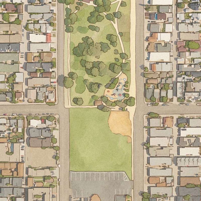 Illustrated map of North Park Playground