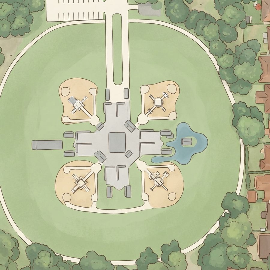 Illustrated map of North Shore Park