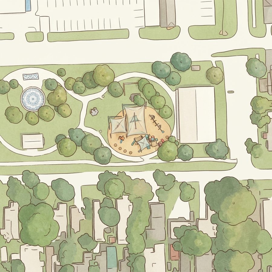 Illustrated map of North Shore Rotary Park
