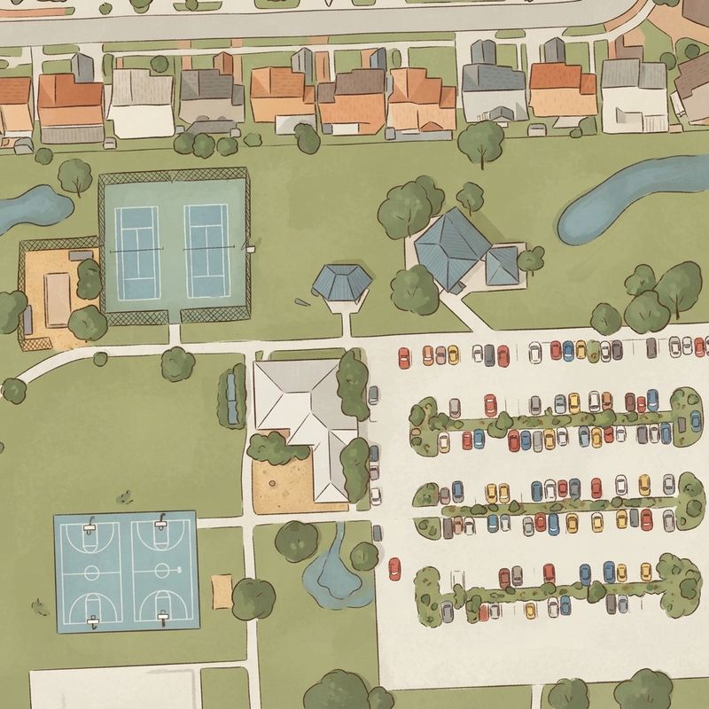 Illustrated map of North Trail Park