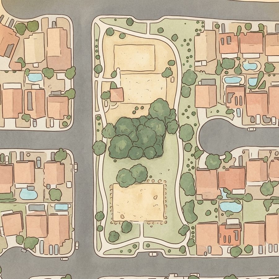 Illustrated map of Northbrook Community Park