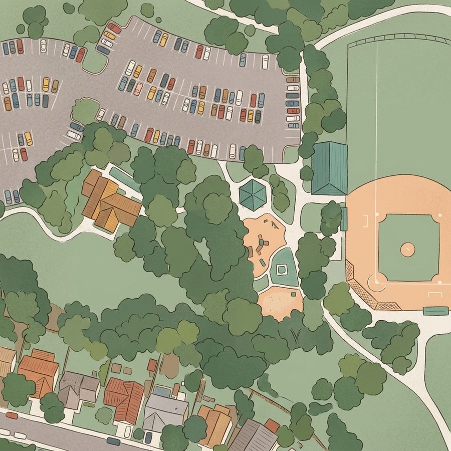Illustrated map of Northridge Park Playground