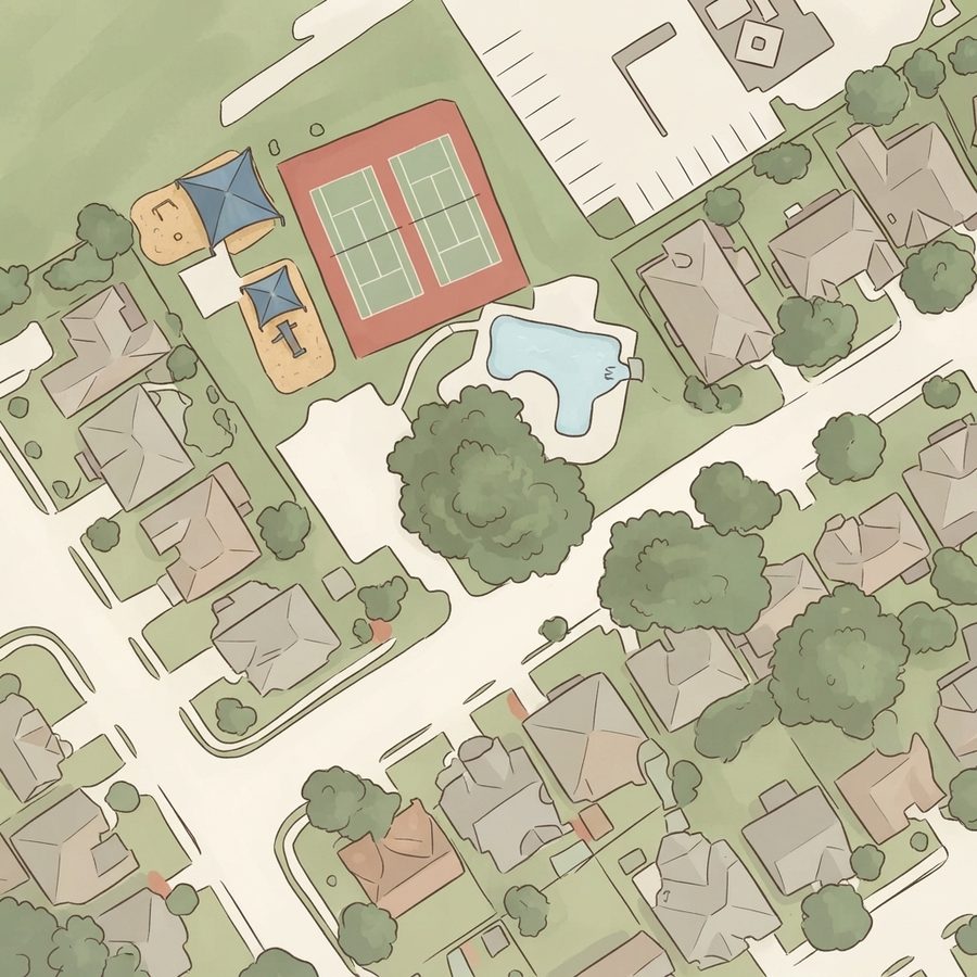 Illustrated map of NorthView Park