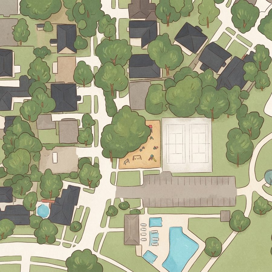 Illustrated map of Northwest Playground