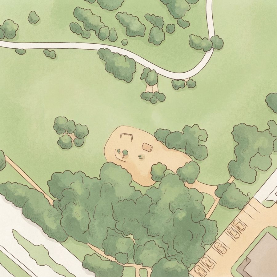 Illustrated map of Nottingham Country Greenbelt Park