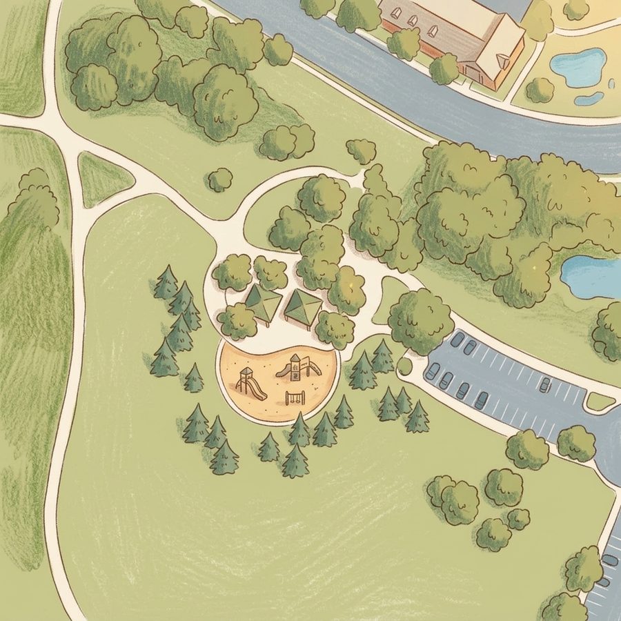 Illustrated map of Nottingham Park