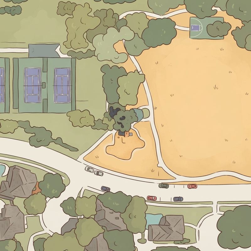 Illustrated map of Oak Creek Park