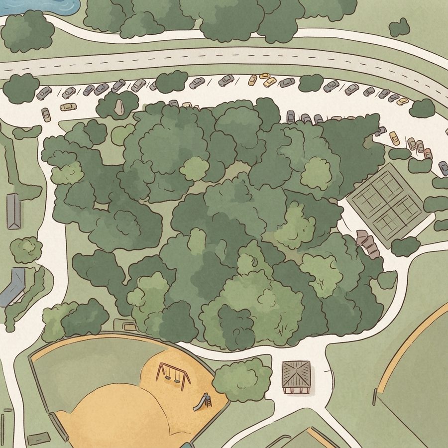 Illustrated map of Oak Grove Park