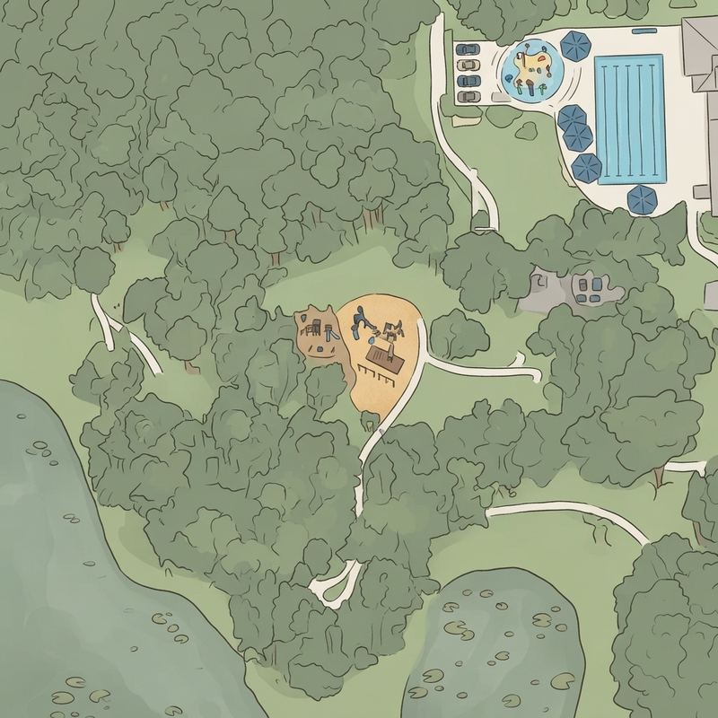Illustrated map of Oak Grove Park