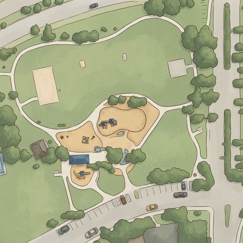 Illustrated map of Oak Hills Park