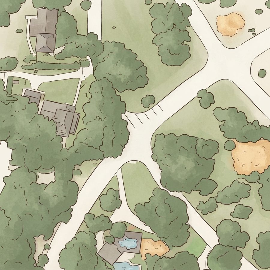 Illustrated map of Oak Hills Park