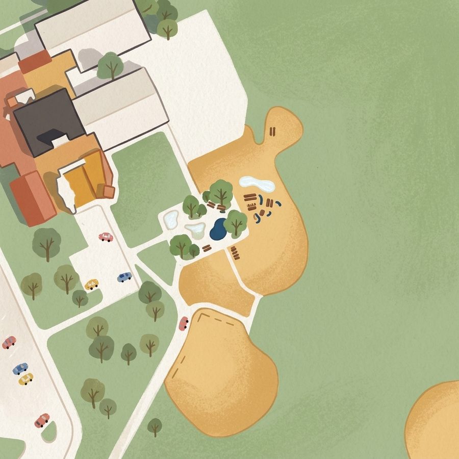 Illustrated map of Oak Pavilion