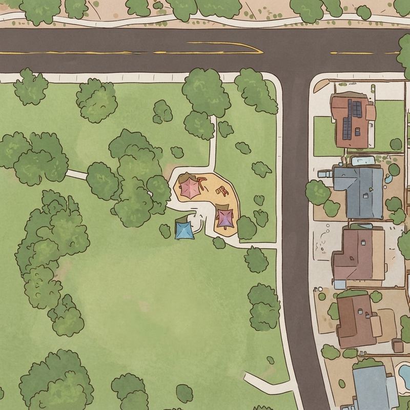 Illustrated map of Oak Tree Park