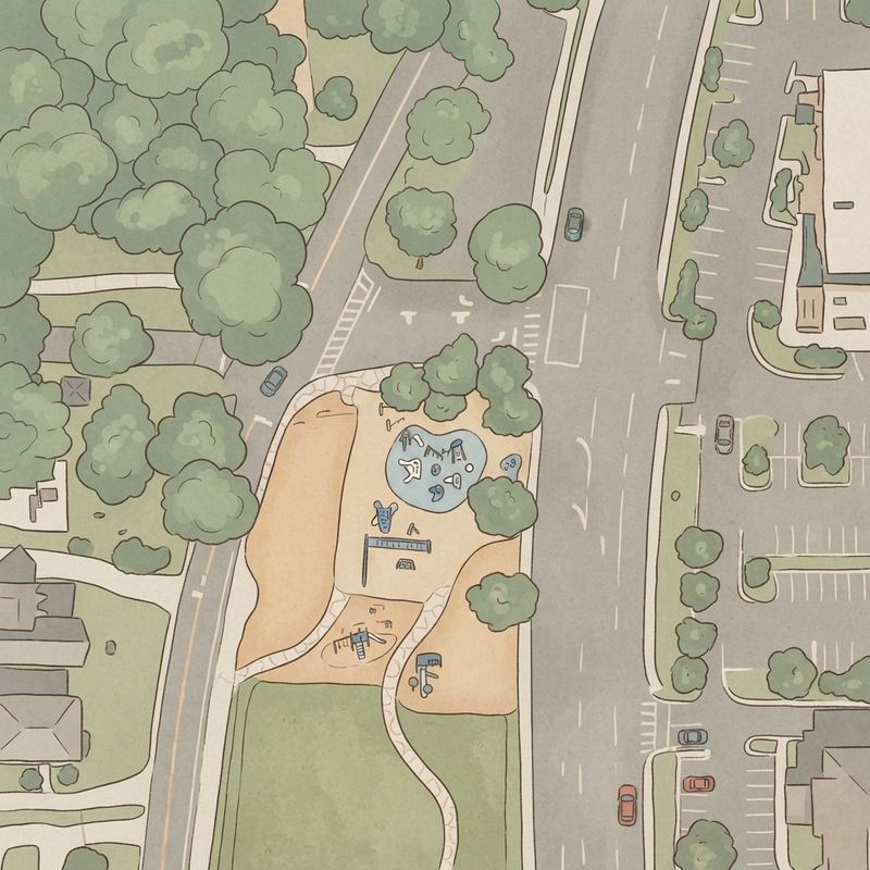 Illustrated map of Oakdale Park