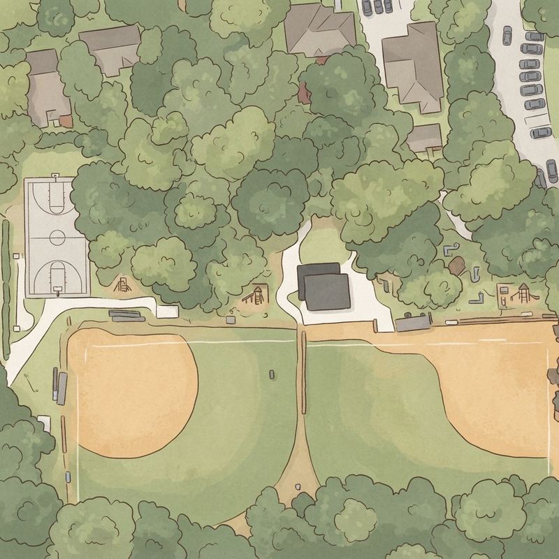 Illustrated map of Oakhurst Park