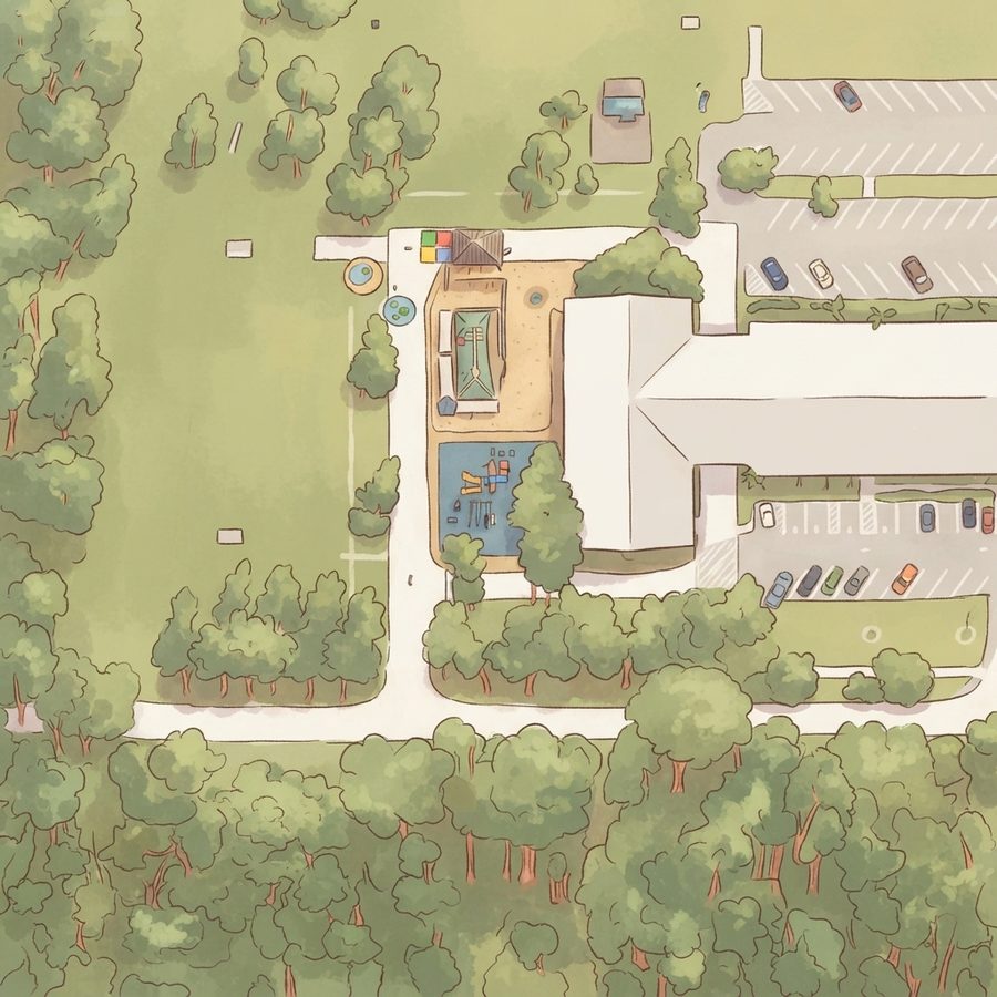Illustrated map of Oakland Nature Preserve